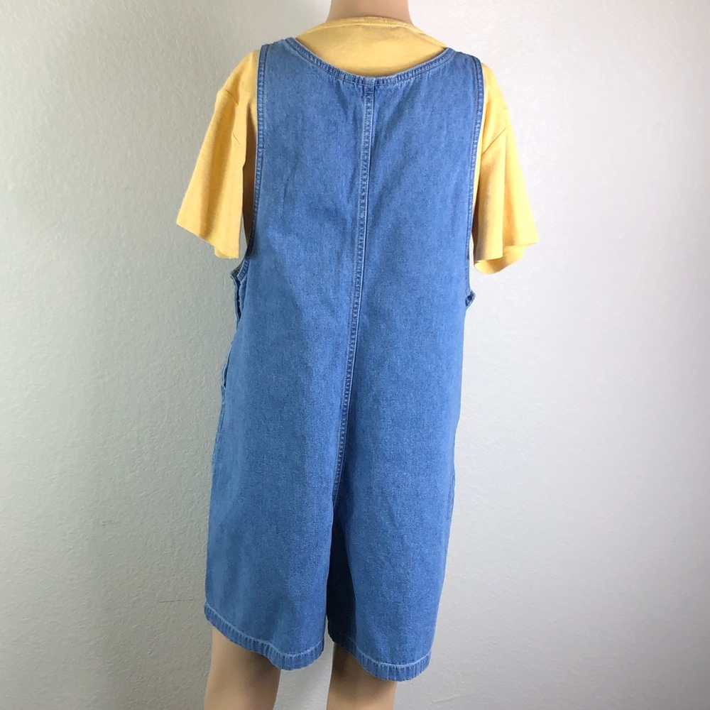 Vintage Blue Denim Romper with Yellow Tee - Picture 3 of 10